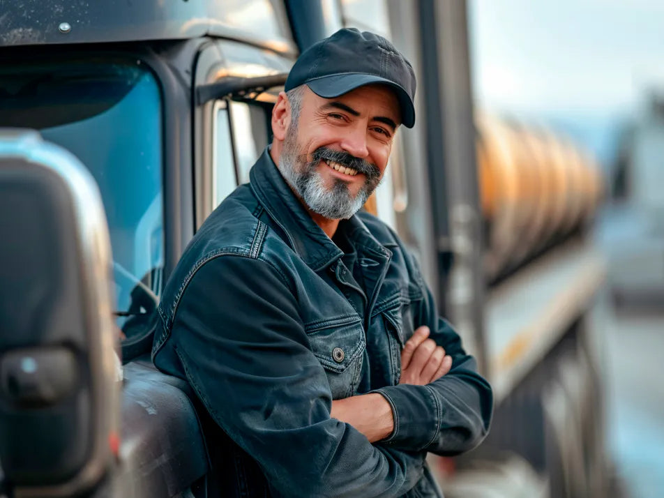 Conductor de camión sonriendo