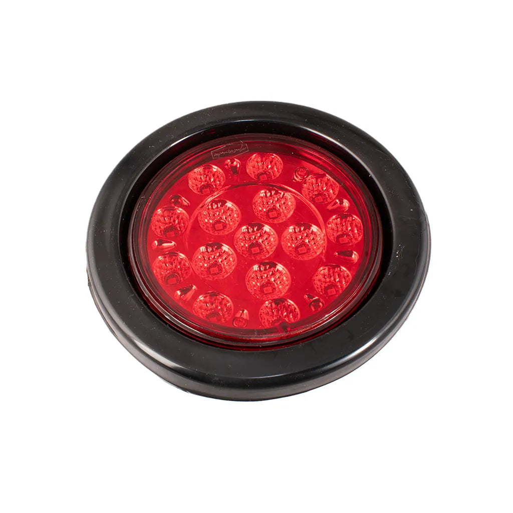 Lampara led de 4" rojo lente liso con base Multipartes 004L212-14/MV - ELCAMIONERO.MX