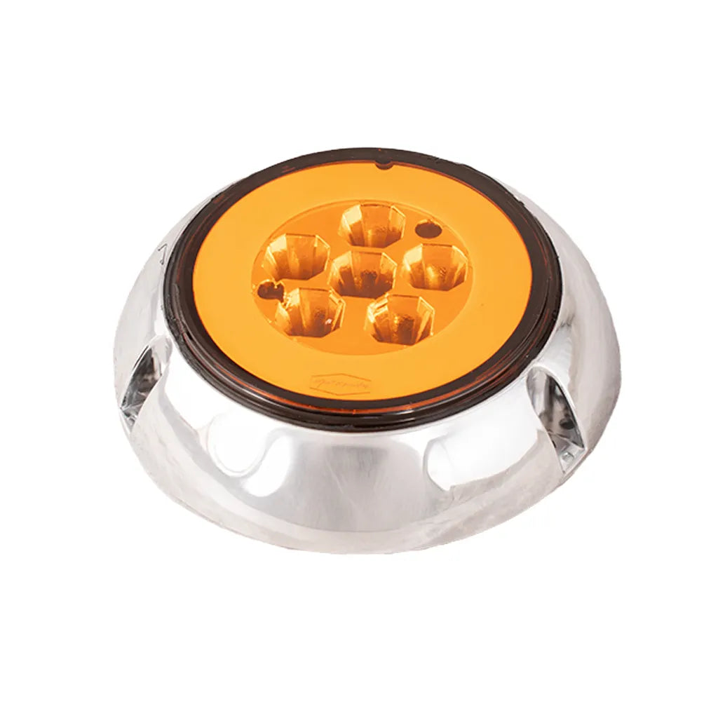 Lampara led de 4" roja halo con aro cromado plástico de sobreponer Multipartes 004LH232-1 - ELCAMIONERO.MX