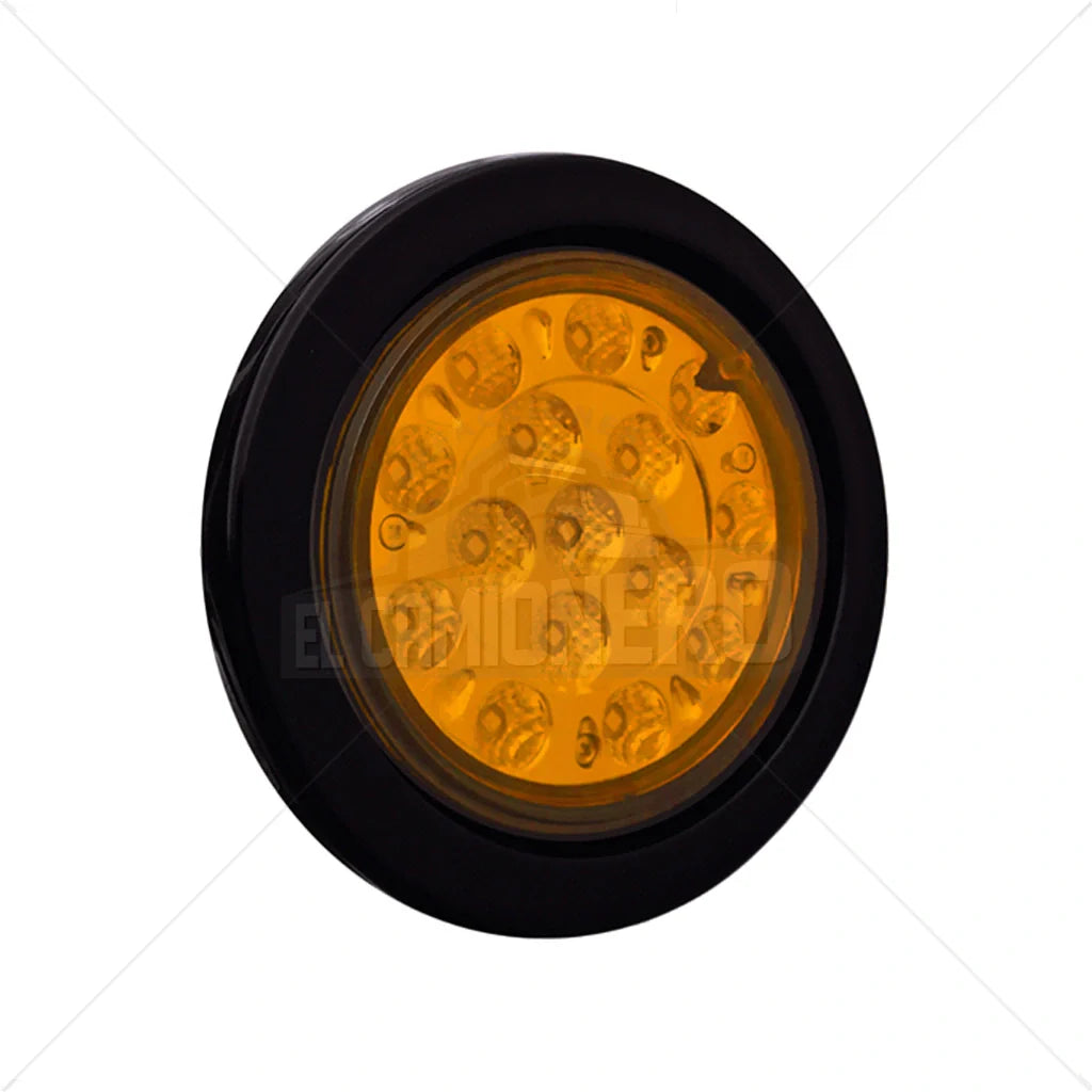 Lampara led de 4" ámbar lente liso con base Multipartes 004L212-1/MV