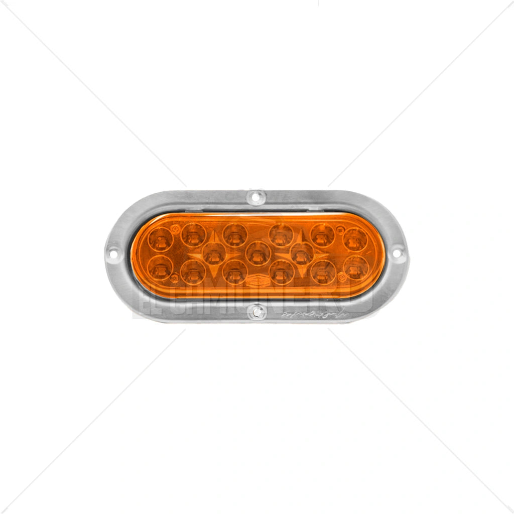 Lampara led ovalada de 6" lateral con base reflectiva metalizada con aro en acero inoxidable Multipartes 004L225-1/MV