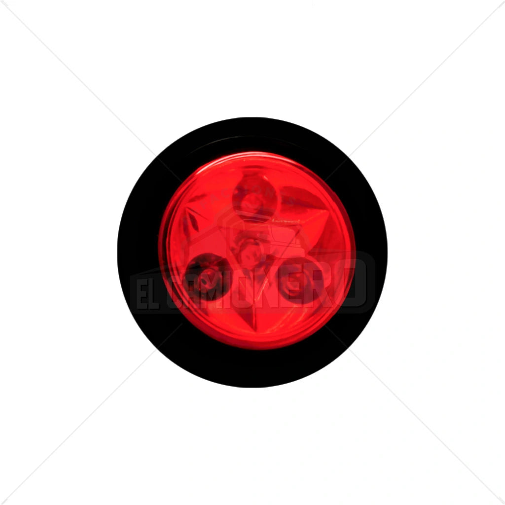 Lampara led roja de 2" encauchada de incrustar Multipartes 008L143-14/MV