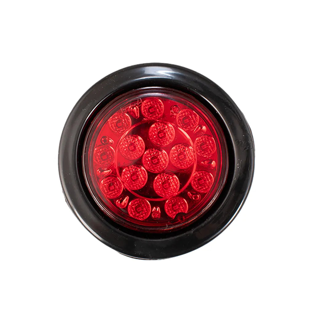 Lampara led de 4" rojo lente liso con base Multipartes  004L212-14/MV - ELCAMIONERO.MX