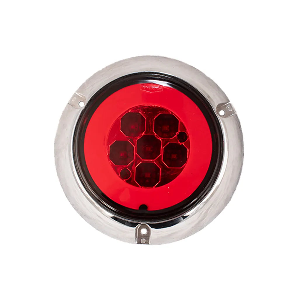 Lampara led de 4" roja halo con aro cromado plástico de sobreponer Multipartes  004LH232-14 - ELCAMIONERO.MX
