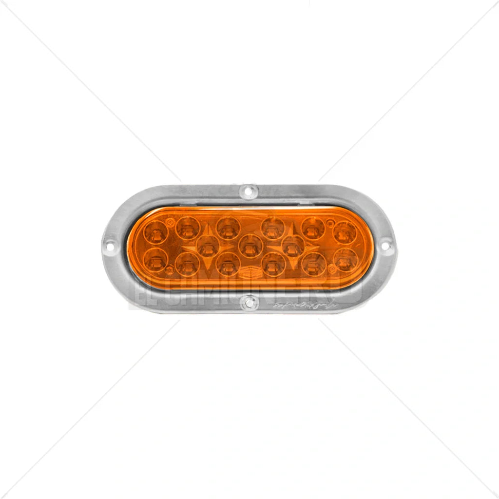 Lampara led  ovalada de 6" lateral con base reflectiva metalizada con aro en acero inoxidable Multipartes  004L225-1/MV